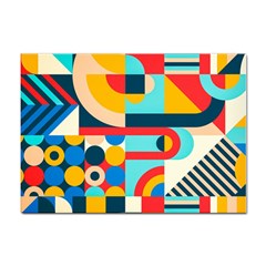 Geometric Shape Colorful Abstract Wave Sticker A4 (100 Pack) by Cowasu