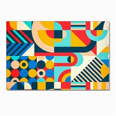 Geometric Shape Colorful Abstract Wave Postcard 4 x 6  (pkg Of 10) by Cowasu