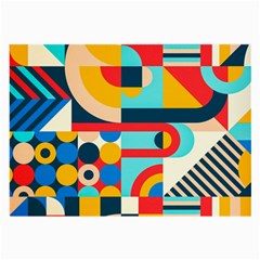 Geometric Shape Colorful Abstract Wave Large Glasses Cloth (2 Sides) by Cowasu