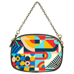 Geometric Shape Colorful Abstract Wave Chain Purse (one Side) by Cowasu