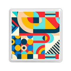 Geometric Shape Colorful Abstract Wave Memory Card Reader (square) by Cowasu