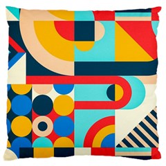 Geometric Shape Colorful Abstract Wave Large Cushion Case (two Sides) by Cowasu