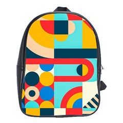 Geometric Shape Colorful Abstract Wave School Bag (xl) by Cowasu