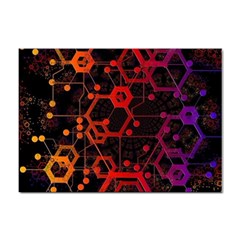 Abstract Red Geometric Sticker A4 (10 Pack)