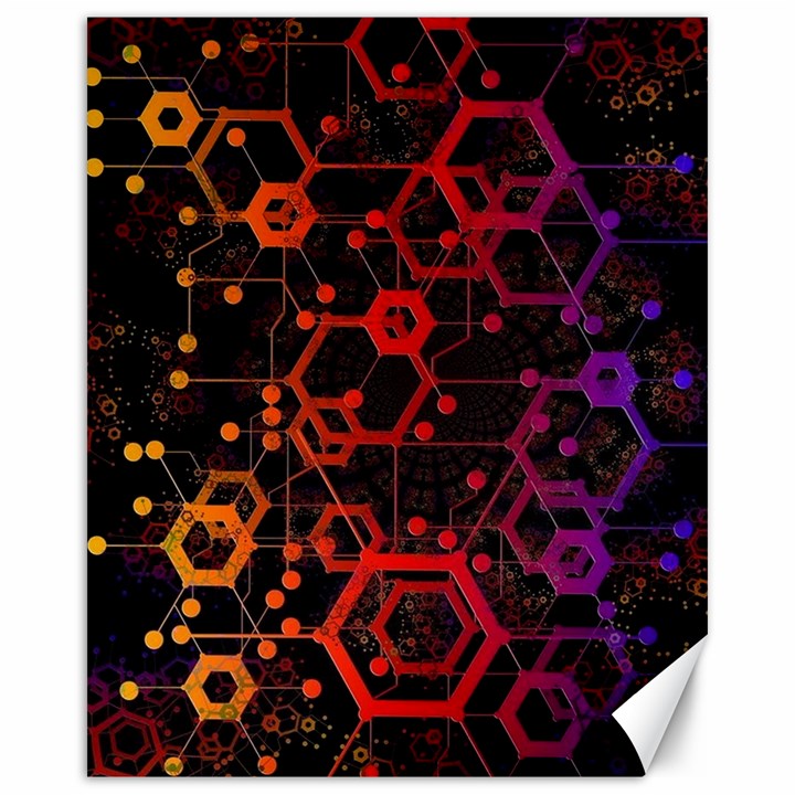 Abstract Red Geometric Canvas 16  x 20 