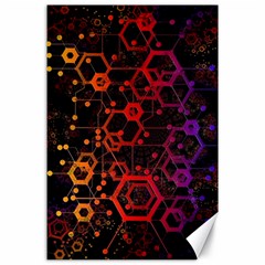 Abstract Red Geometric Canvas 24  X 36  by Cowasu