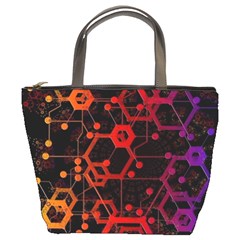 Abstract Red Geometric Bucket Bag by Cowasu