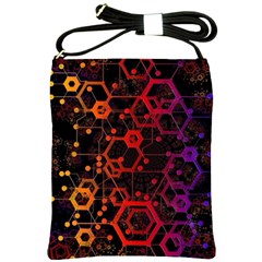 Abstract Red Geometric Shoulder Sling Bag