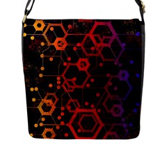 Abstract Red Geometric Flap Closure Messenger Bag (l) by Cowasu