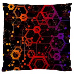 Abstract Red Geometric Large Premium Plush Fleece Cushion Case (one Side) by Cowasu