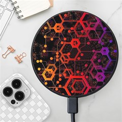 Abstract Red Geometric Wireless Fast Charger(black) by Cowasu