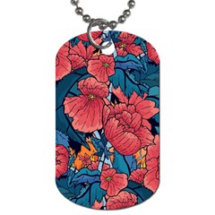 Flower Classic Japanese Art Dog Tag (one Side) by Cowasu