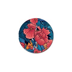 Flower Classic Japanese Art Golf Ball Marker by Cowasu