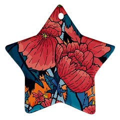 Flower Classic Japanese Art Star Ornament (two Sides) by Cowasu