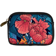 Flower Classic Japanese Art Digital Camera Leather Case by Cowasu