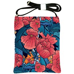 Flower Classic Japanese Art Shoulder Sling Bag by Cowasu