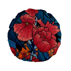 Flower Classic Japanese Art Standard 15  Premium Round Cushions by Cowasu