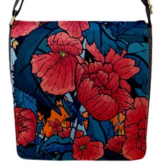 Flower Classic Japanese Art Flap Closure Messenger Bag (s) by Cowasu