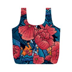 Flower Classic Japanese Art Full Print Recycle Bag (m) by Cowasu