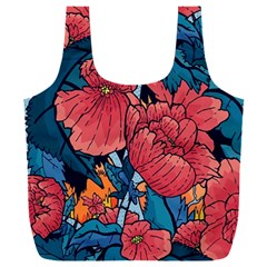 Flower Classic Japanese Art Full Print Recycle Bag (xxl) by Cowasu