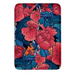 Flower Classic Japanese Art Rectangular Glass Fridge Magnet (4 Pack) by Cowasu