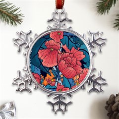 Flower Classic Japanese Art Metal Large Snowflake Ornament by Cowasu