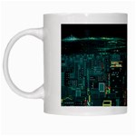 Night Black City Neon Sky Stars Moon Abstract White Mug Left