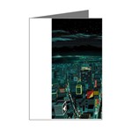 Night Black City Neon Sky Stars Moon Abstract Mini Greeting Cards (Pkg of 8) Right