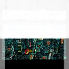 Night Black City Neon Sky Stars Moon Abstract Rectangular Jigsaw Puzzl by Cowasu