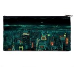 Night Black City Neon Sky Stars Moon Abstract Pencil Case Back