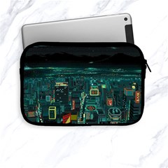 Night Black City Neon Sky Stars Moon Abstract Apple Ipad Mini Zipper Cases by Cowasu