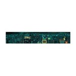 Night Black City Neon Sky Stars Moon Abstract Premium Plush Fleece Scarf (Mini) Back