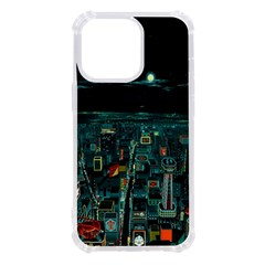 Night Black City Neon Sky Stars Moon Abstract Iphone 13 Pro Tpu Uv Print Case by Cowasu