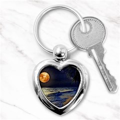 Beautiful Moon Nigh Sky Stars Key Chain (heart) by Cowasu