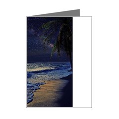 Beautiful Moon Nigh Sky Stars Mini Greeting Card by Cowasu