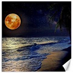 Beautiful Moon Nigh Sky Stars Canvas 12  X 12  by Cowasu