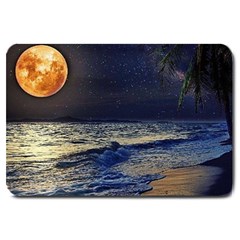 Beautiful Moon Nigh Sky Stars Large Doormat by Cowasu