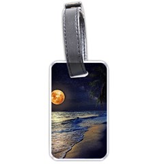 Beautiful Moon Nigh Sky Stars Luggage Tag (one Side) by Cowasu