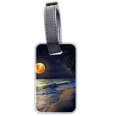 Beautiful Moon Nigh Sky Stars Luggage Tag (two Sides) by Cowasu