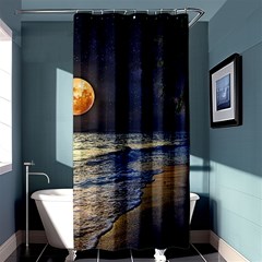 Beautiful Moon Nigh Sky Stars Shower Curtain 36  X 72  (stall)  by Cowasu