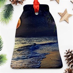 Beautiful Moon Nigh Sky Stars Ornament (bell) by Cowasu