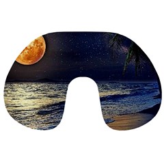 Beautiful Moon Nigh Sky Stars Travel Neck Pillow by Cowasu