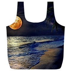 Beautiful Moon Nigh Sky Stars Full Print Recycle Bag (xxl) by Cowasu