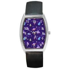 Space Seamless Pattern Barrel Style Metal Watch by pakminggu