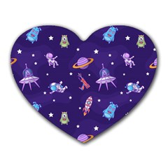 Space Seamless Pattern Heart Mousepad by pakminggu