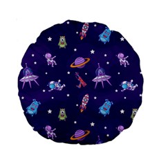 Space Seamless Pattern Standard 15  Premium Round Cushions by pakminggu