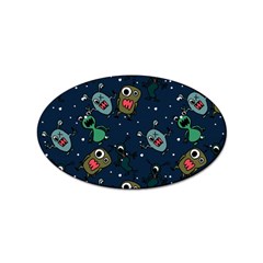 Monster Alien Pattern Seamless Background Sticker (oval) by pakminggu