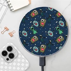 Monster Alien Pattern Seamless Background Wireless Fast Charger(white) by pakminggu