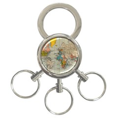 Vintage World Map 3-ring Key Chain by pakminggu