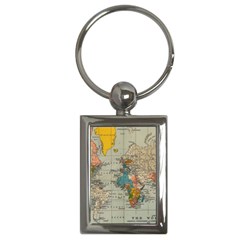 Vintage World Map Key Chain (rectangle) by pakminggu